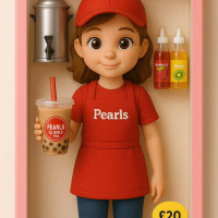 We had to jump on the Barbie trend… but make it Pearls! 

Say hello to the Pearls Barista Doll—serving our Original Pearl Milk Tea with tapioca, and decked out with all the essentials: a mini tea urn and a few favourite syrups. 

She’s cute, she’s caffeinated, and she’s ready to serve… almost... something isn’t quite right—can you spot the mistake?

#PearlsBarbie #BubbleTeaBarbie #MilkTea #boba #Barbiecore #PearlsBubbleTea #DollhouseDrinks #SpotTheAIMistake